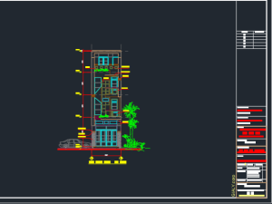 Bản vẽ kiến trúc nhà phố 3 tầng (4.2 x 21m) (kiến trúc,kết cấu)