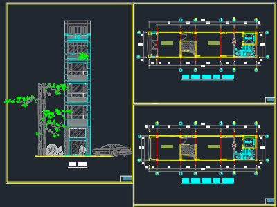 Bản vẽ kiến trúc nhà phố 7 tầng ( 4.2 x17.7m) (kiến trúc)