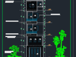 Bản vẽ kiến trúc nhà phố 5 tầng (4.3 x 10.5m) (Kiến trúc,kết cấu)
