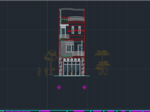 Bản vẽ kiến trúc nhà phố 4 tầng (4.2 x 25m)
