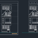 Bản vẽ kiến trúc nhà phố 5 tầng (4.5 x 11m) (mặt đứng,mắt cắt,mặt bằng)