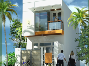 Bản vẽ kiến trúc nhà phố 2 tầng (4.5 x 18m)