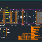 Bản vẽ shop drawing tủ quần áo 1.8×2.5m(mặt bằng+mặt cắt+chi tiết)