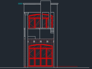 Bản vẽ kiến trúc nhà phố 2 tầng (4.0 x 14.4m)