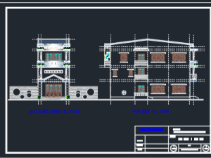 Bản vẽ kiến trúc nhà phố 3 tầng (6.0 x 15m)