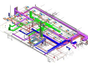 File revit 2021 hệ thống mep tầng 1 kích thước 49x66m