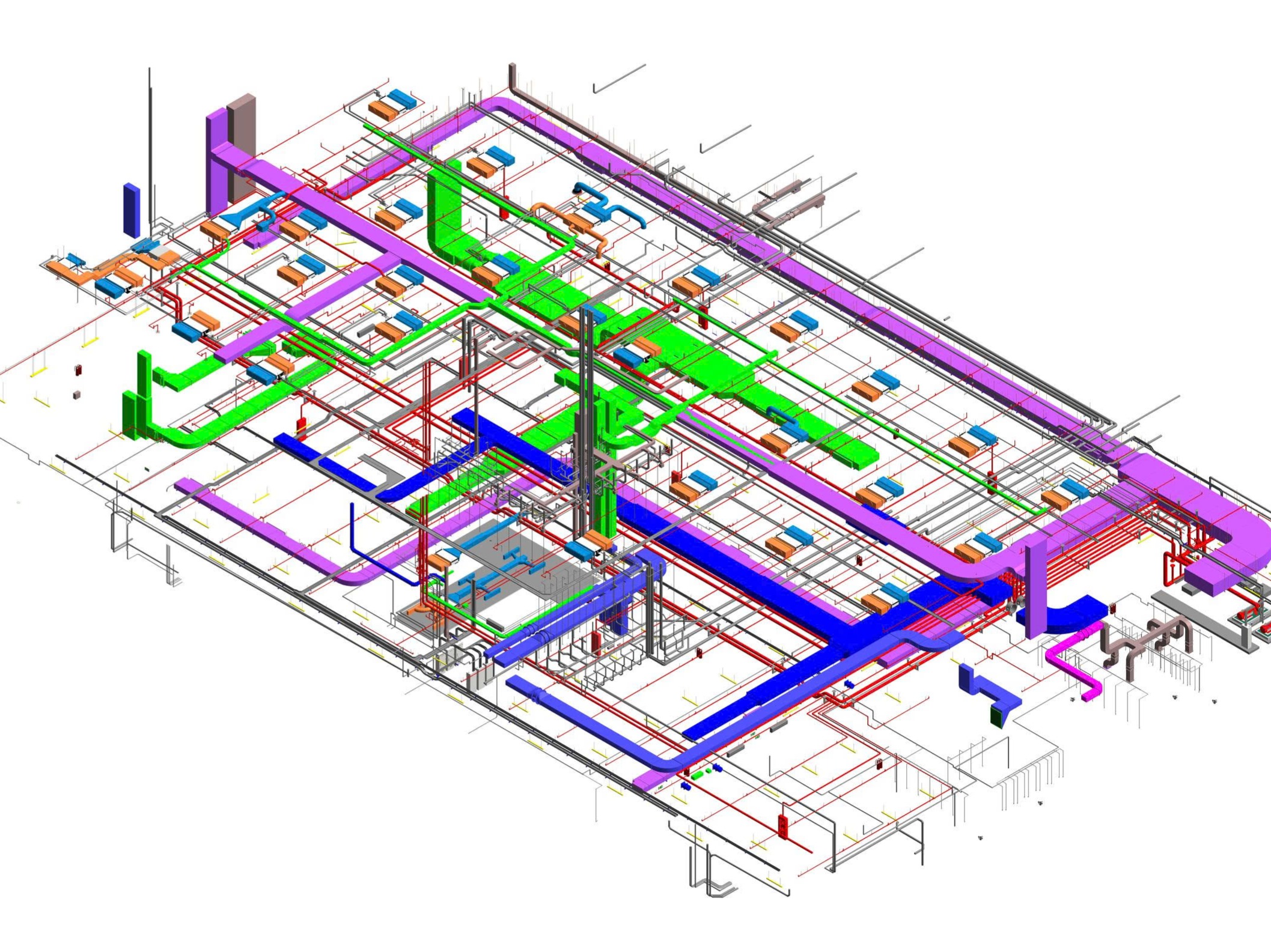 File revit 2021 hệ thống mep tầng 1 kích thước 49x66m