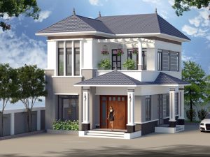Bản vẽ Biệt thự mái nhật kích thước 8.3×11.5m full