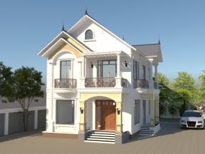 Bản vẽ biệt thự 2 tầng kích thước 8.5x14m (có full kiến trúc và file sketchup)