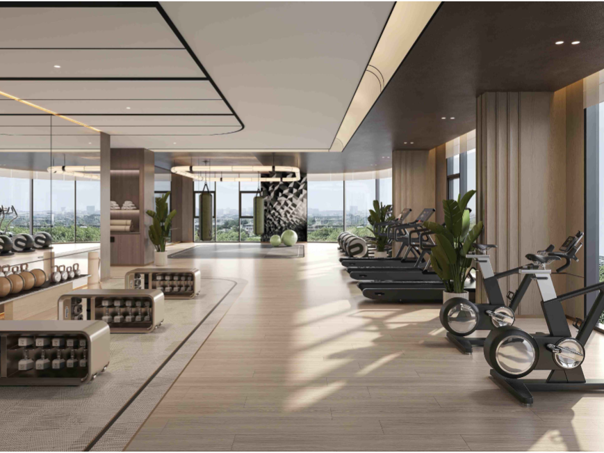 File cad thiết kế nội thất phòng gym 23x17m(mặt bằng +phối cảnh)